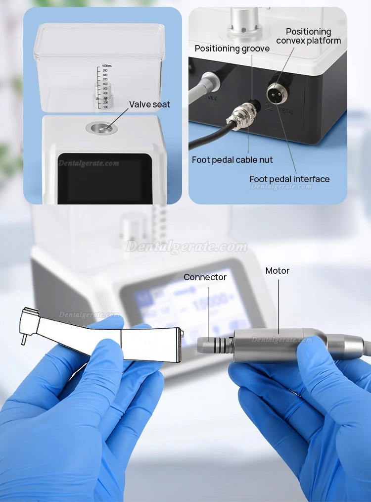 Dentales b&uuml;rstenloses Elektromotor-Chirurgiesystem WM-E5 mit LED-Licht und eigenem Wasserversorgungssystem